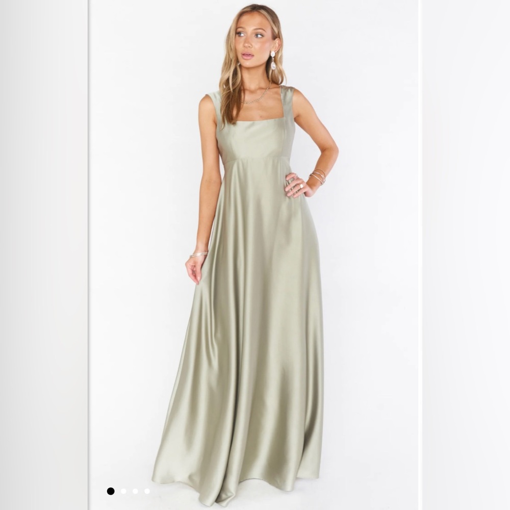 Show Me Your Mumu - Madi Gown  Gold Colored Luxe Satin Full Length  Medi…